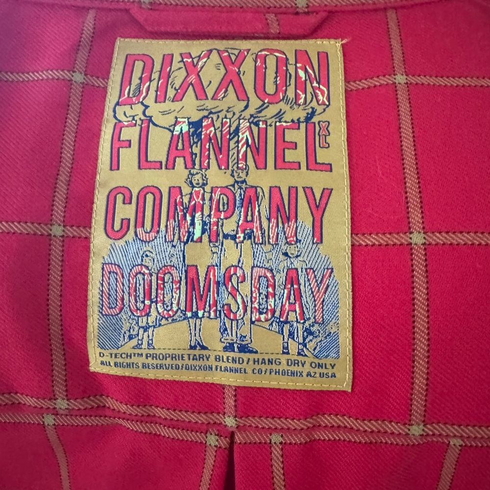 DIXXON “Doomsday” Red Plaid Casual Button Down Shirt - XL